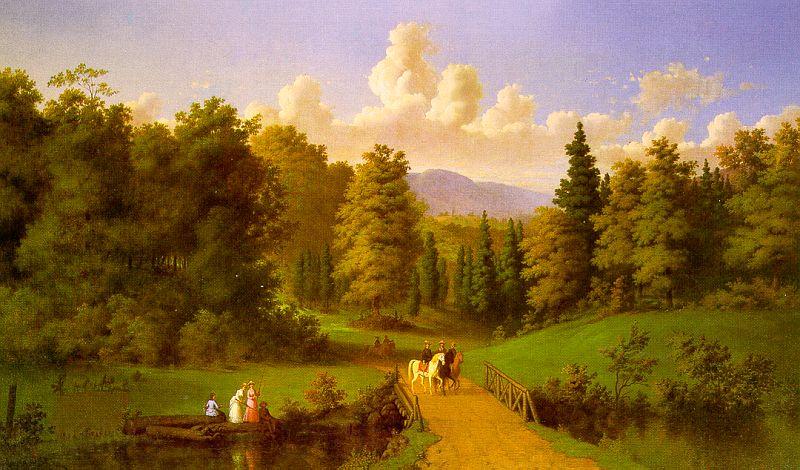 Johann M Culverhouse An Afternoon Outing Norge oil painting art